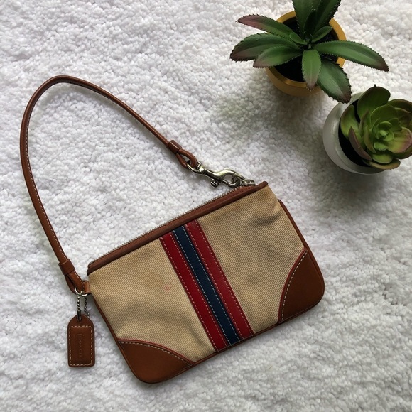 Coach Canvas & Leather Wristlet - Picture 1 of 4